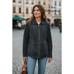 Coldwater Creek Women's Black Leather Jacket Size XS 226-V05